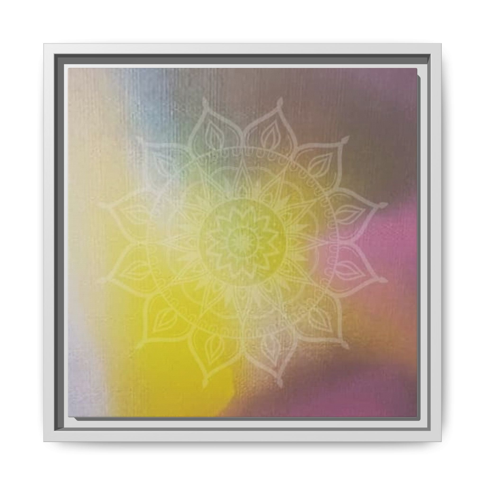 PASTEL MANDALA 3 Framed Mandala Wall Art — Multicolor Matte Canvas