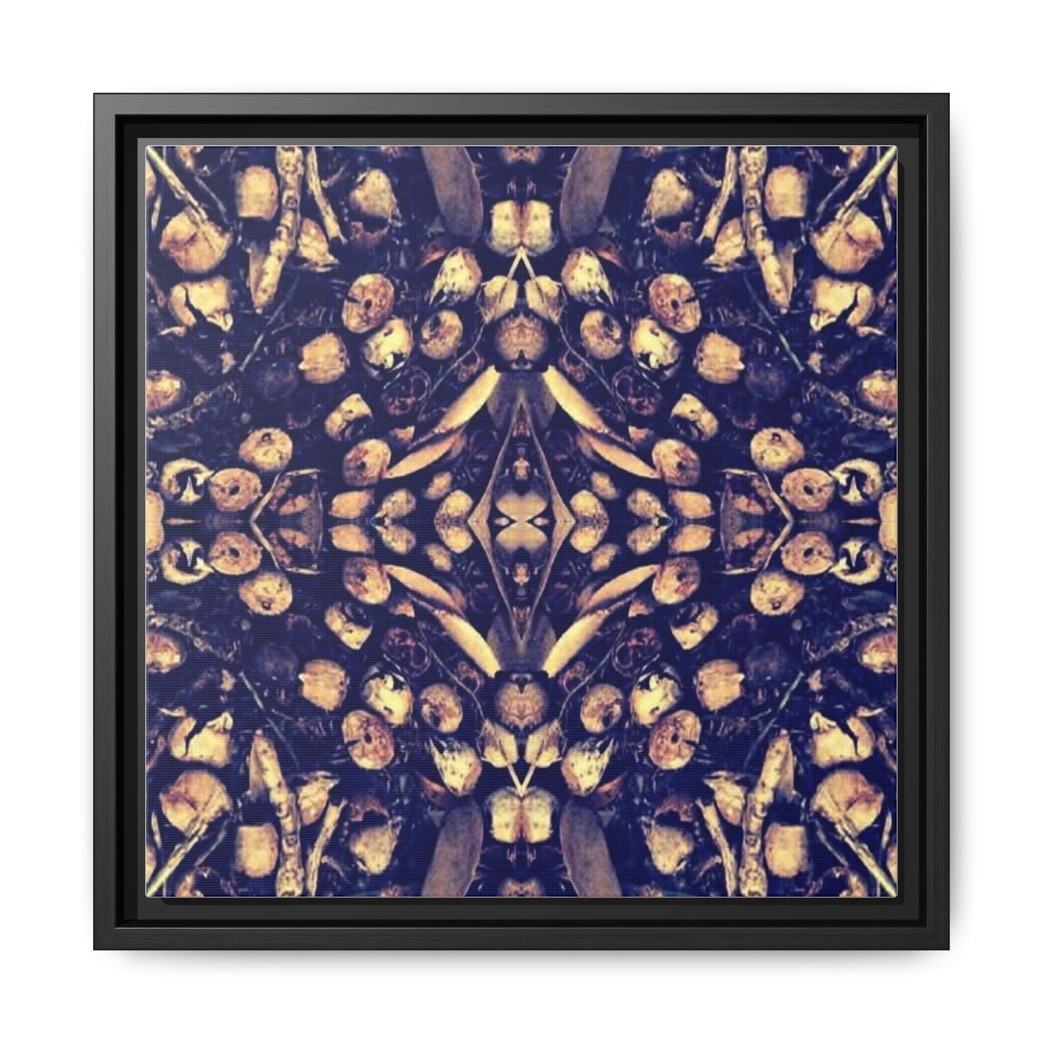Abstract Botanical Kaleidoscope Matte Canvas Framed Wall Art