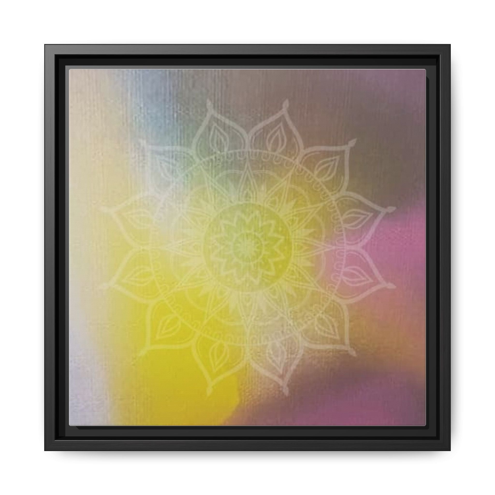 PASTEL MANDALA 3 Framed Mandala Wall Art — Multicolor Matte Canvas