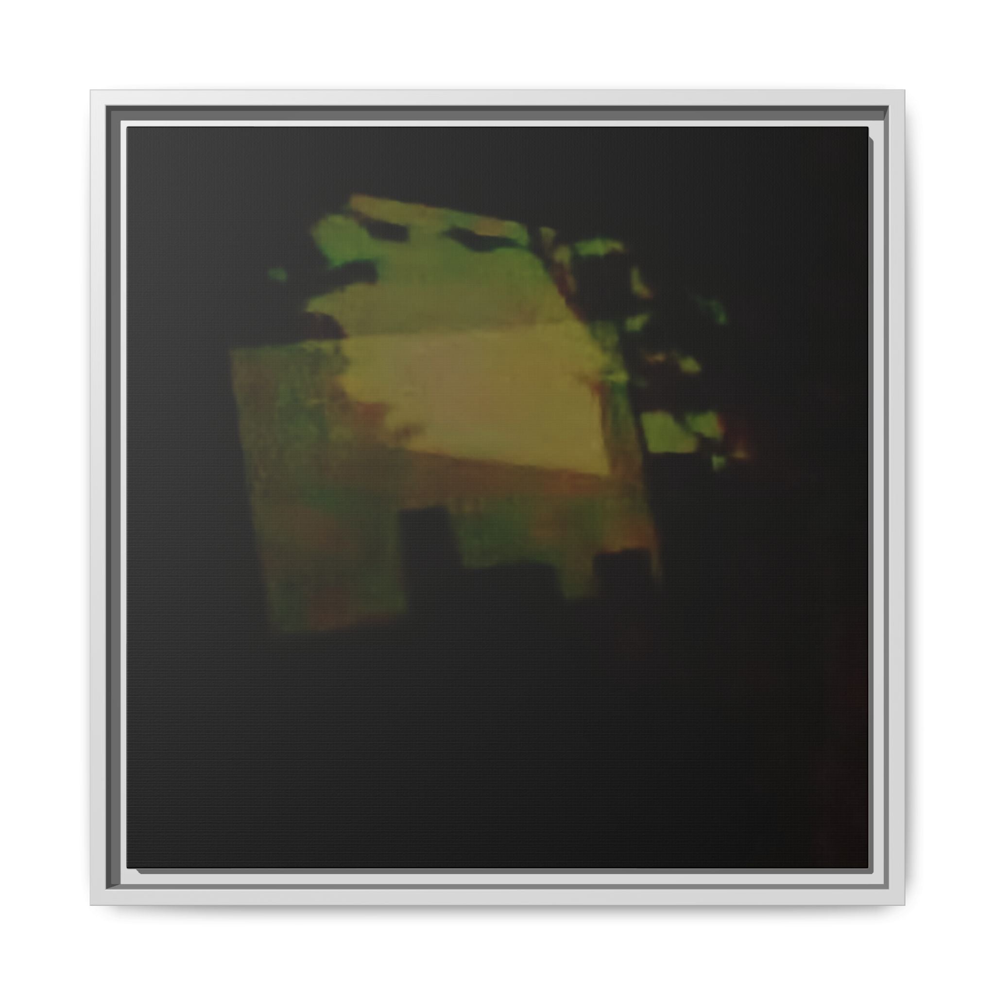 NIGHT VISION Abstract Shadow House Matte Canvas Framed Wall Art