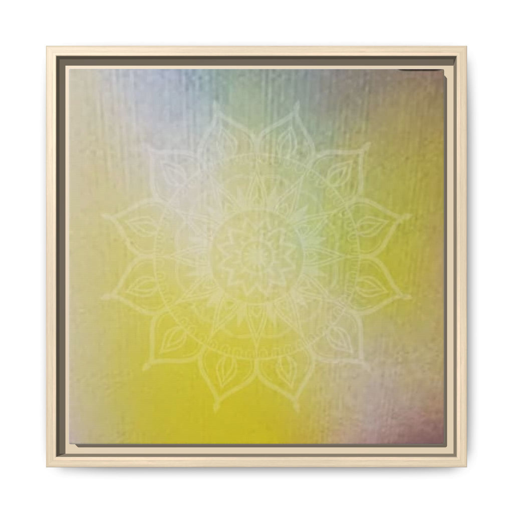 PASTEL MANDALA 7 Yellow Pastel Mandala Framed Canvas Print
