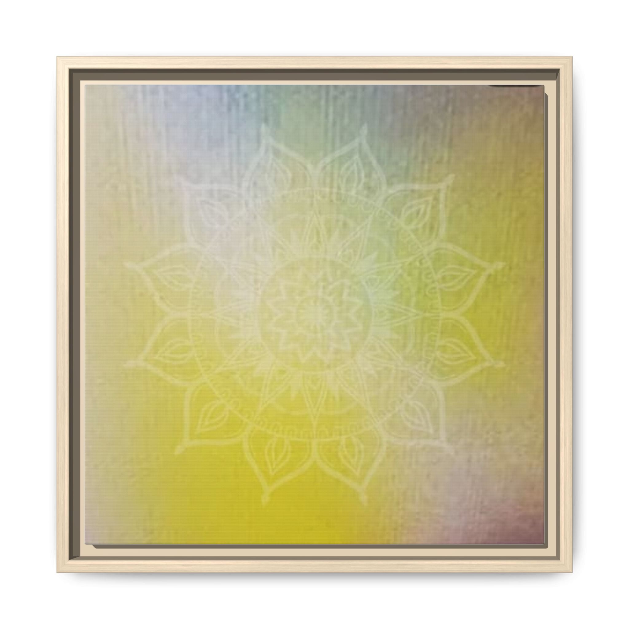 PASTEL MANDALA 7 Yellow Pastel Mandala Framed Canvas Print