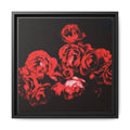 MIDNIGHT ROSE Framed Red Rose Matte Canvas Wall Art — Moody Floral Decor