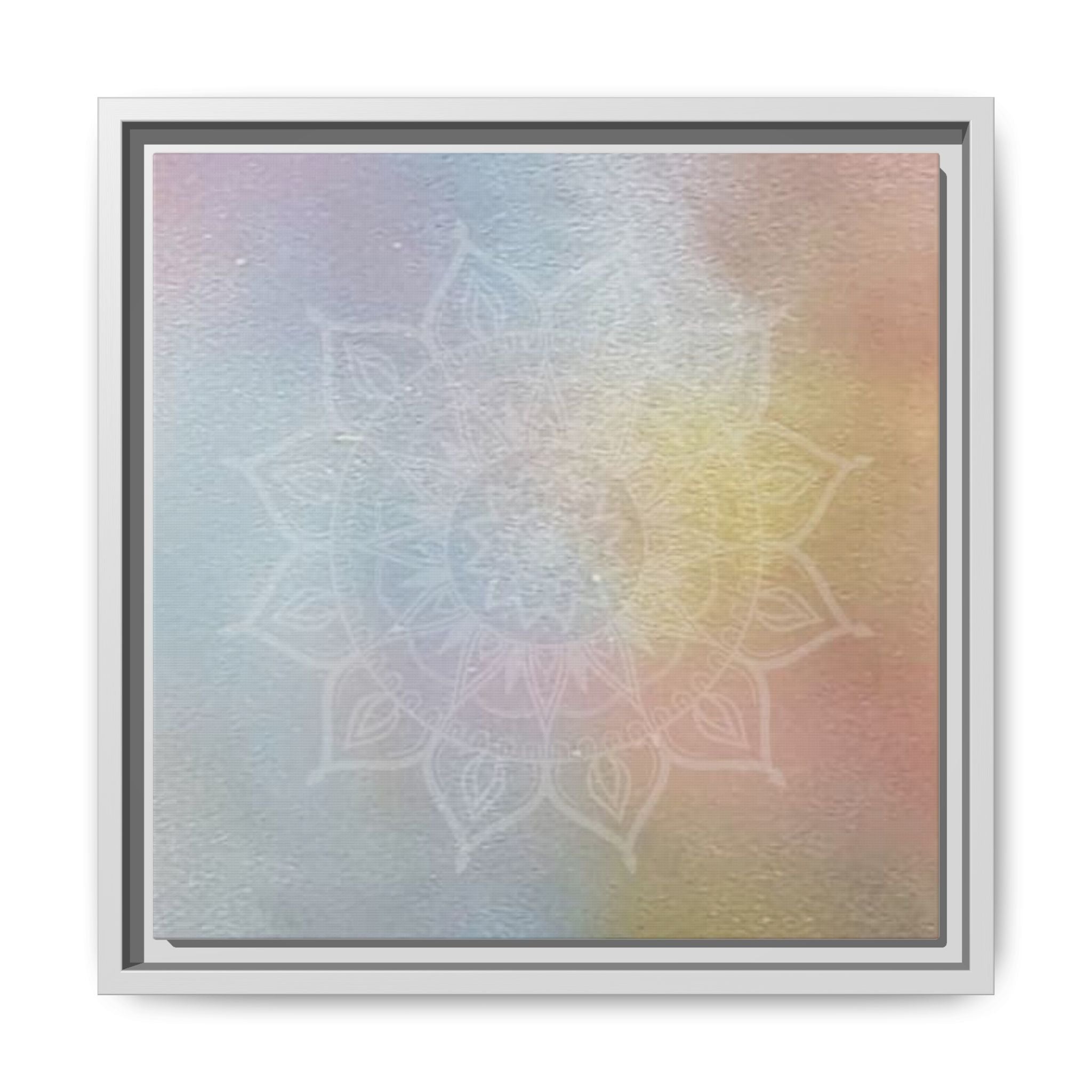 PASTEL MANDALA 11 Pastel Mandala Framed Canvas Art — Soft Rainbow Wall Decor