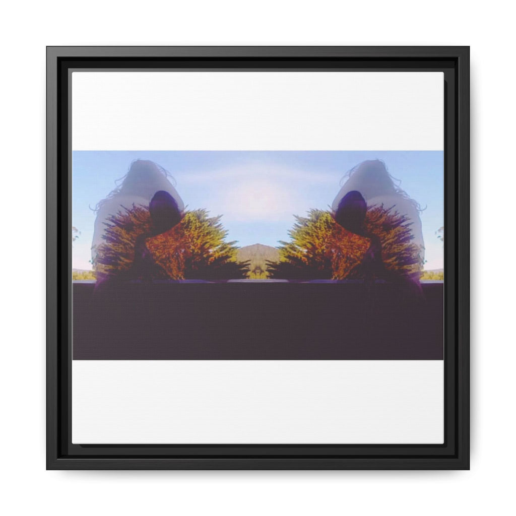 SURREALIST SUN DANCE 2 Framed Matte Canvas Wall Art — Symmetrical Sunset Landscape