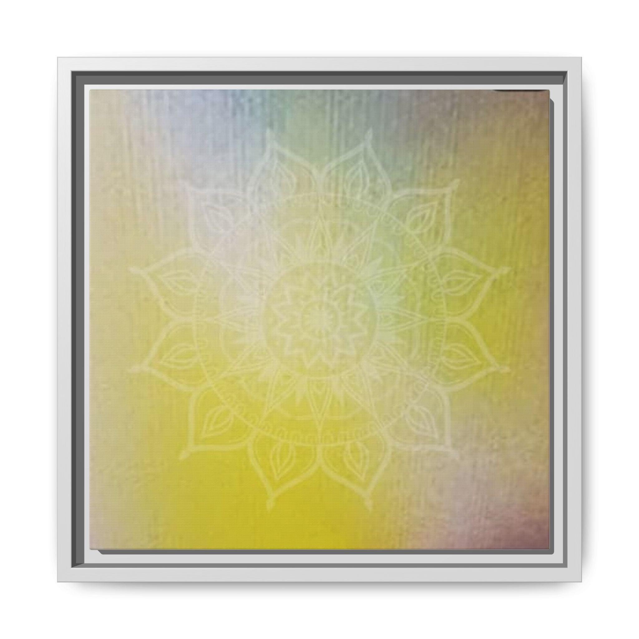 PASTEL MANDALA 7 Yellow Pastel Mandala Framed Canvas Print