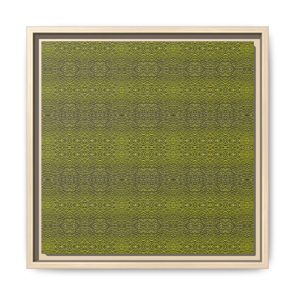 MOSS 1 Framed Matte Canvas Wall Art — Olive Green Geometric Pattern