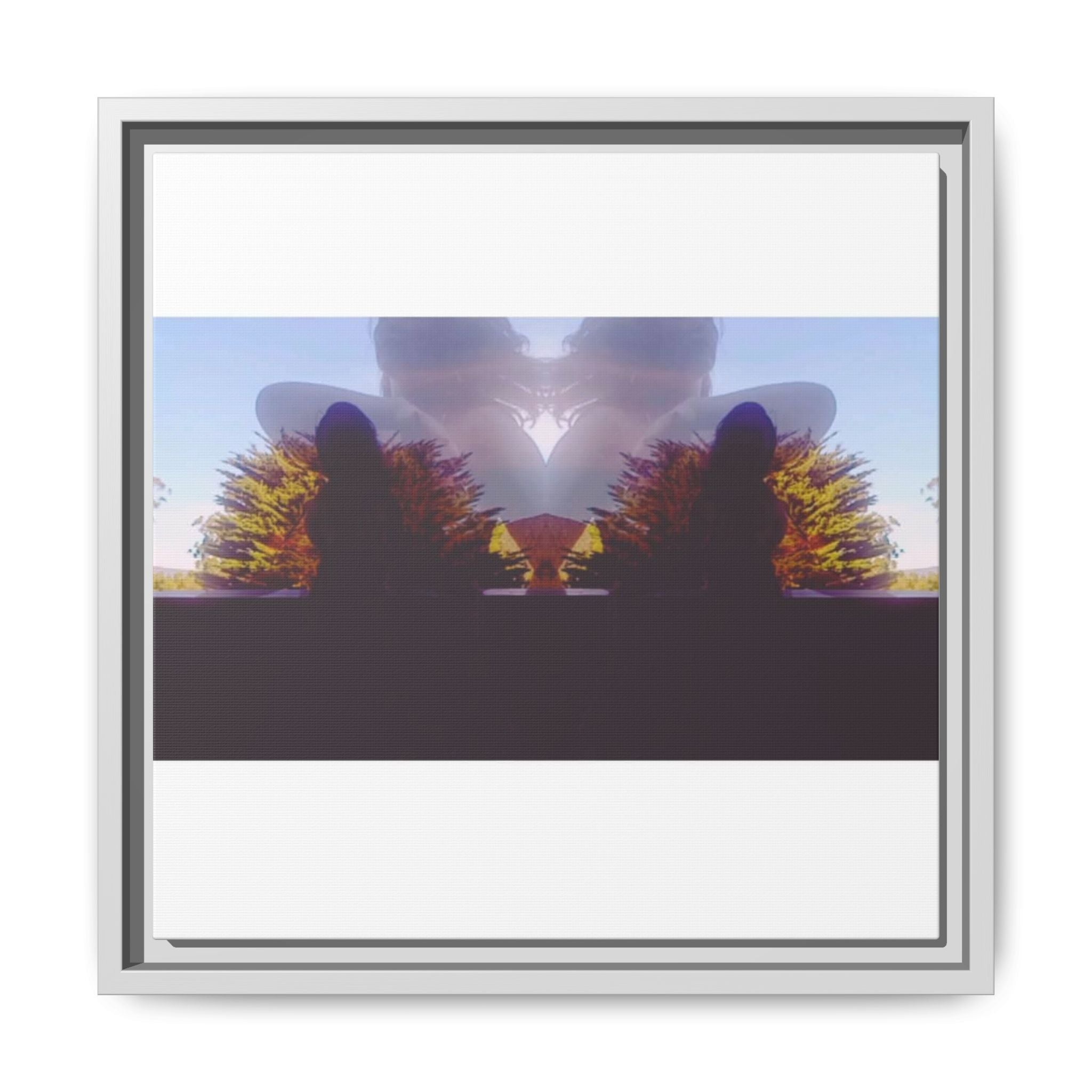 SURREALIST SUN DANCE 1 Framed Matte Canvas - Abstract Sunset Mirror Landscape Art