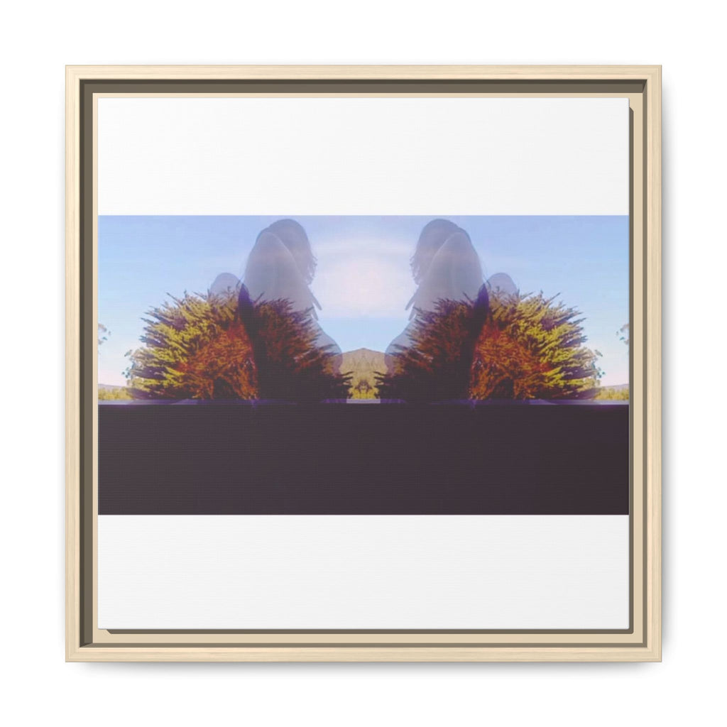 SURREALIST SUN DANCE 3 Framed Matte Canvas - Abstract Mirrored Landscape Art