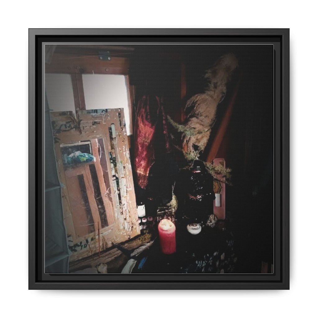 GYSPY WAGON Dark Still Life Matte Canvas Framed Art — Candlelit Studio Scene
