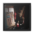 GYSPY WAGON Dark Still Life Matte Canvas Framed Art — Candlelit Studio Scene