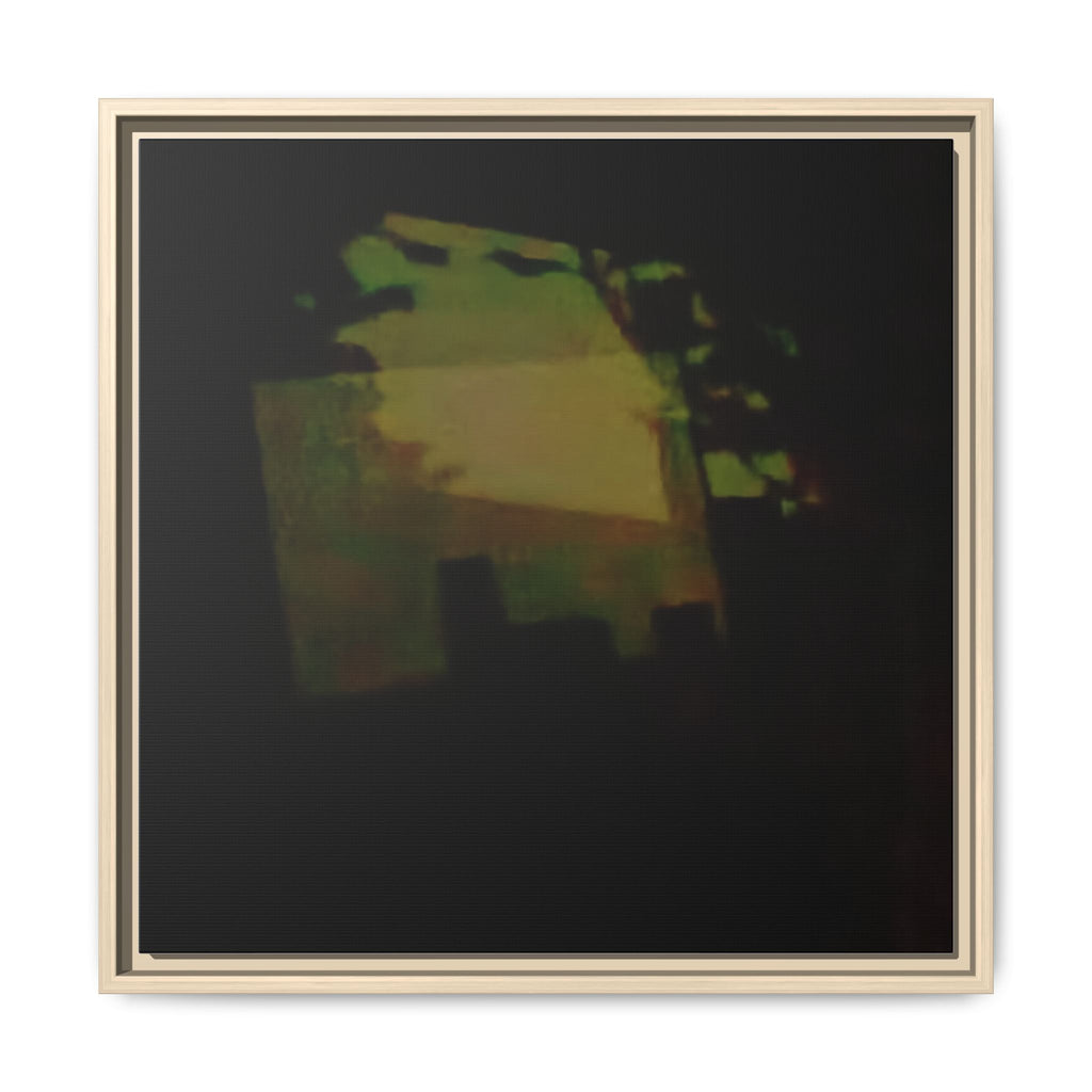 NIGHT VISION Abstract Shadow House Matte Canvas Framed Wall Art