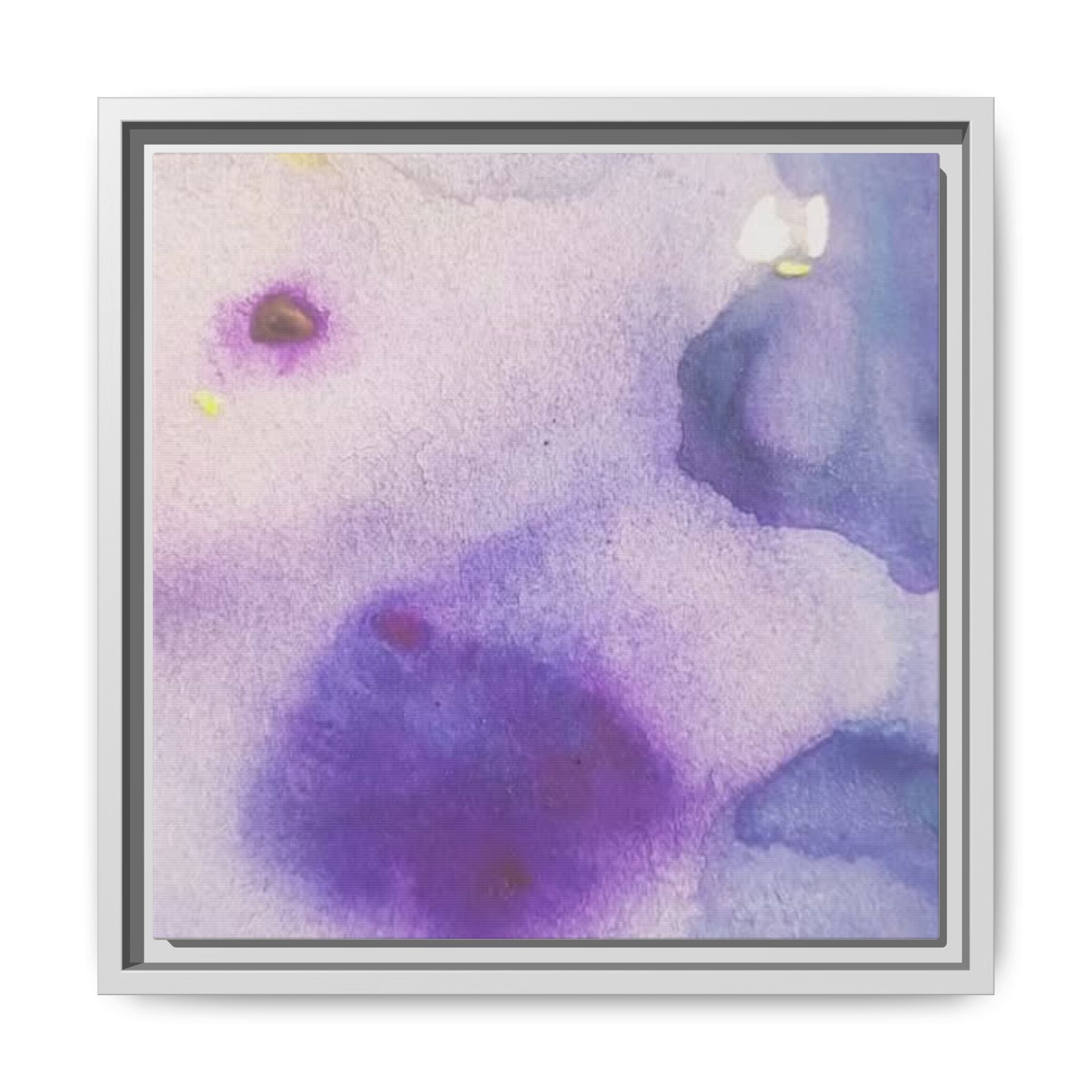 SPOTS OF PURPLE Abstract Purple Watercolor Matte Canvas Framed Wall Art