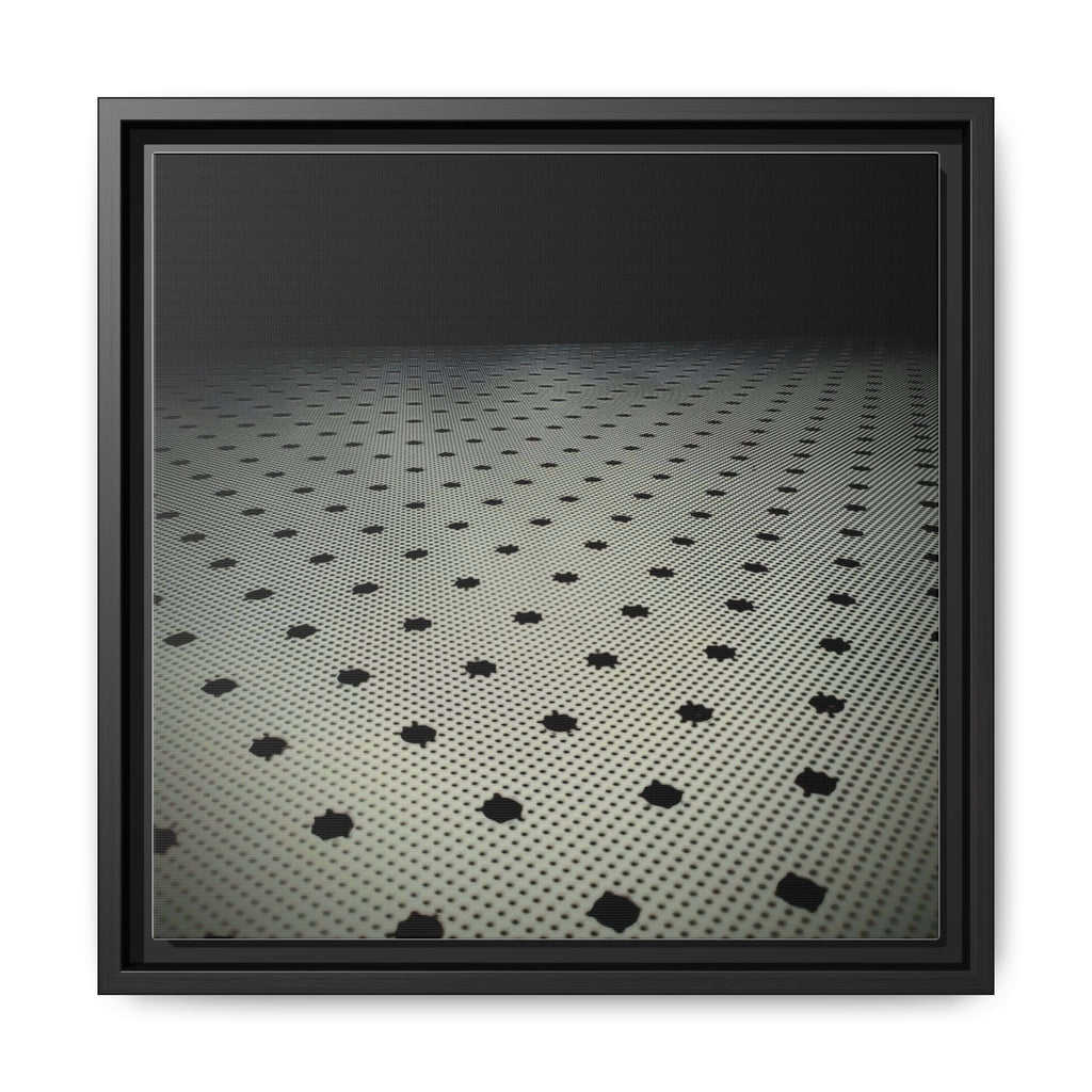 FAUX LACE Framed Matte Canvas Print — Retro Polka Dot Floor Pattern