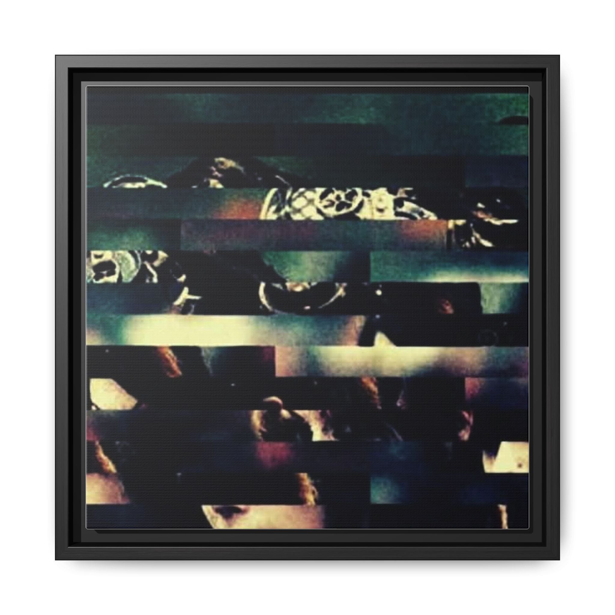 ABSTRACT PORTRAIT 4 Abstract Glitch Art Framed Canvas