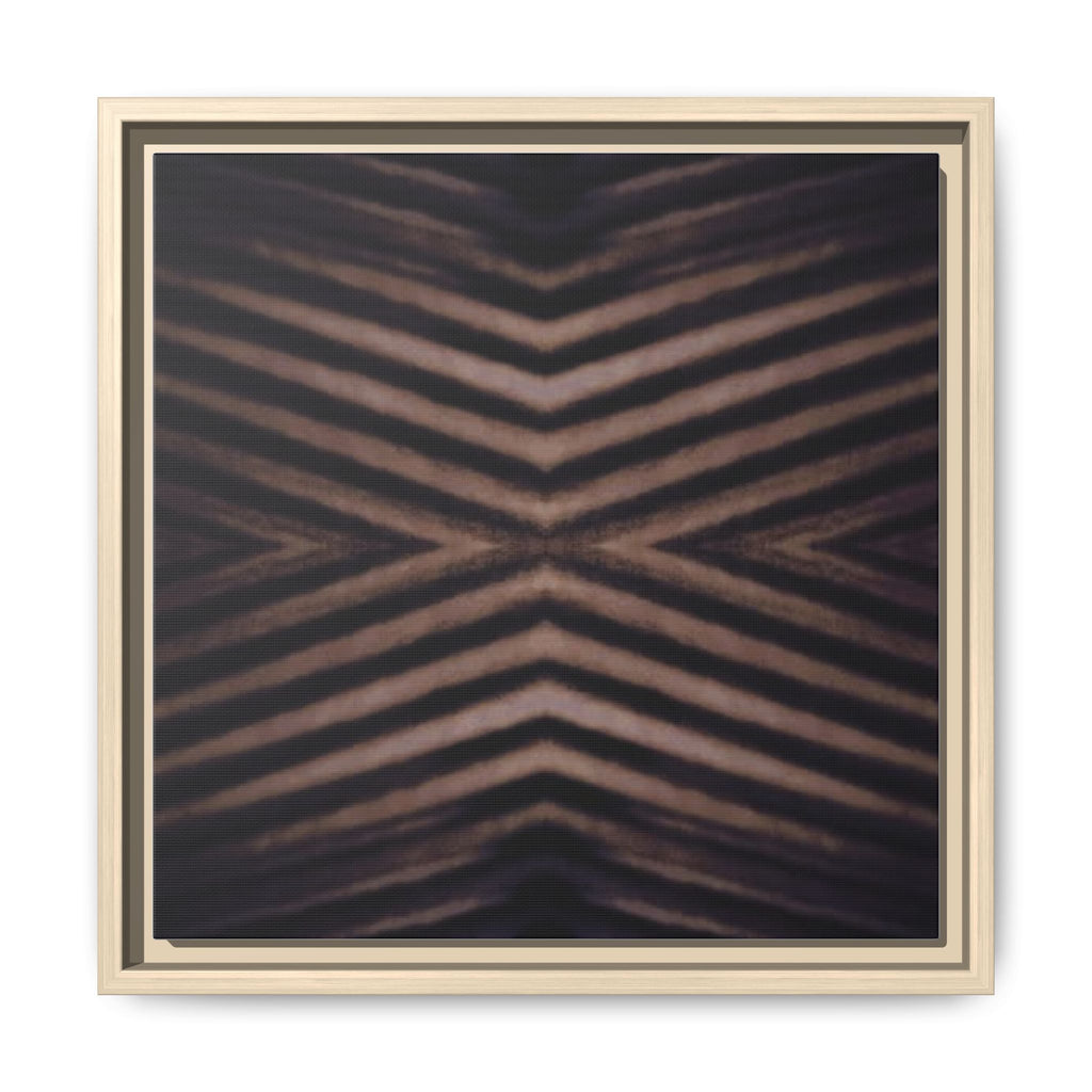 CORREGATED Framed Matte Canvas Wall Art — Abstract Geometric Chevron in Warm Neutrals