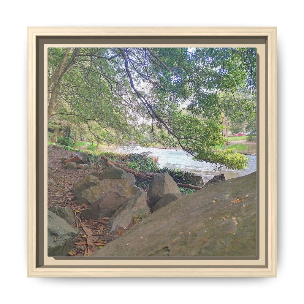 YARRA Framed Matte Canvas – Tranquil Riverbank Landscape