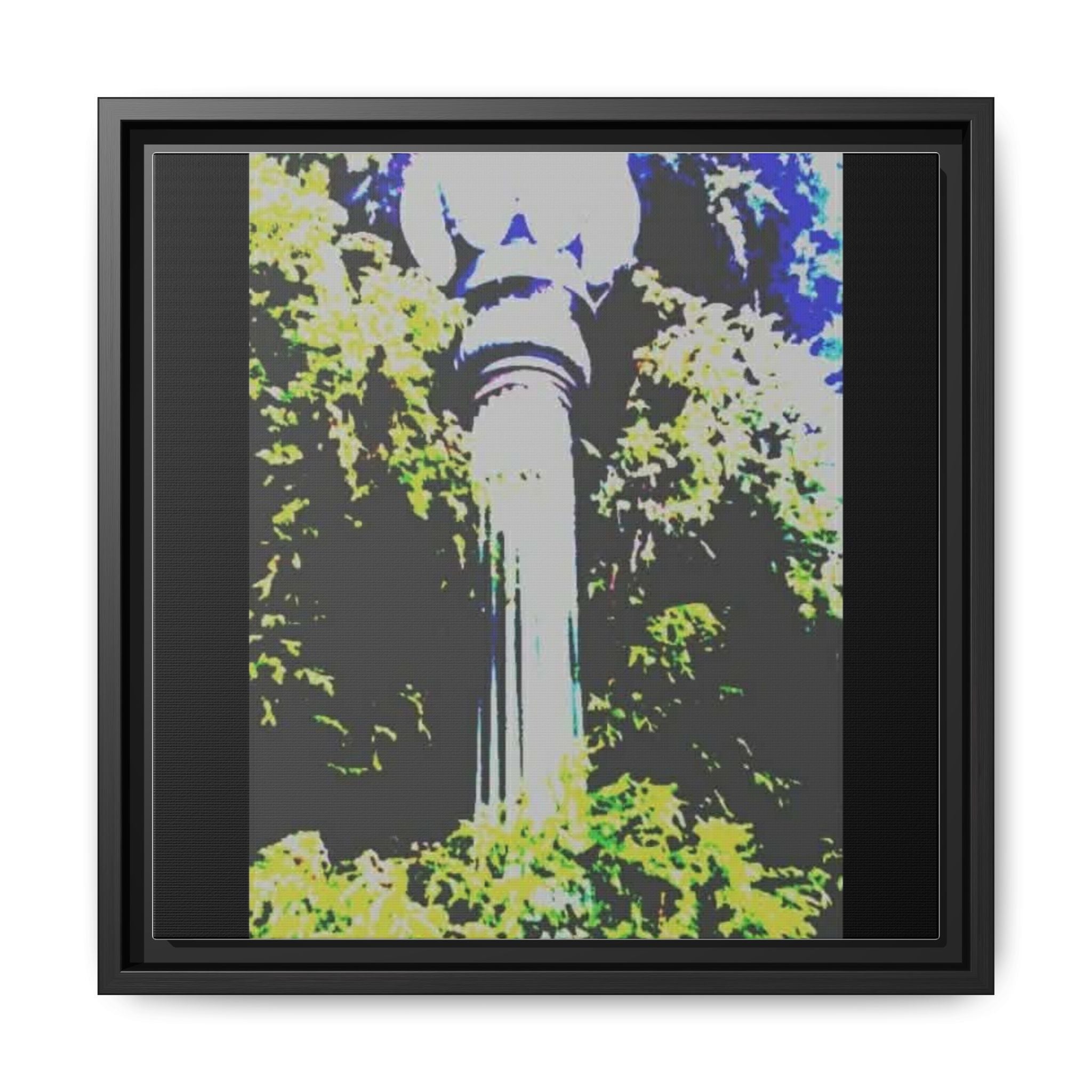 STREETLIGHT 2 Framed Matte Canvas — Vintage Park Lamp Post Art (Multi‑Color)