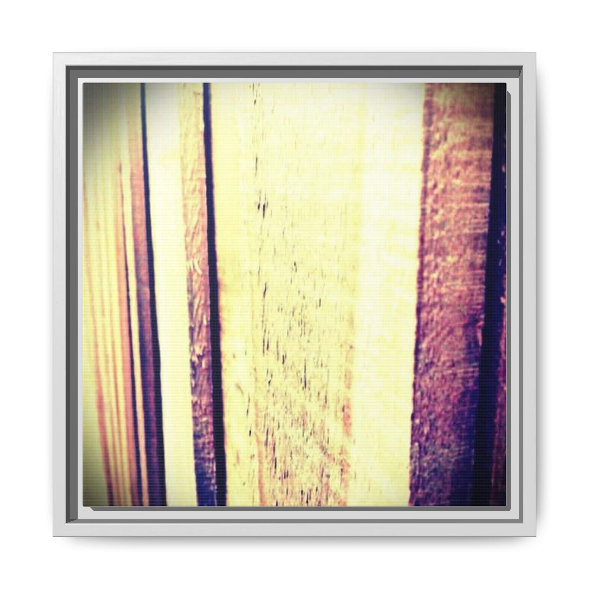 Framed Matte Canvas Wall Art — Vintage Wood Plank Abstract