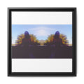 SURREALIST SUN DANCE 8 Framed Matte Canvas Art — Mirrored Sunset Silhouette