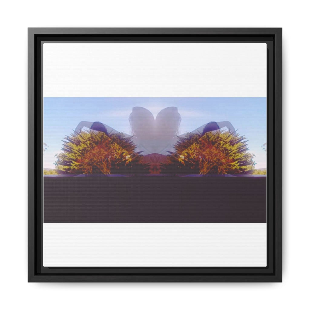 SURREALIST SUN DANCE 6 Framed Matte Canvas — Abstract Double-Exposure Landscape Art