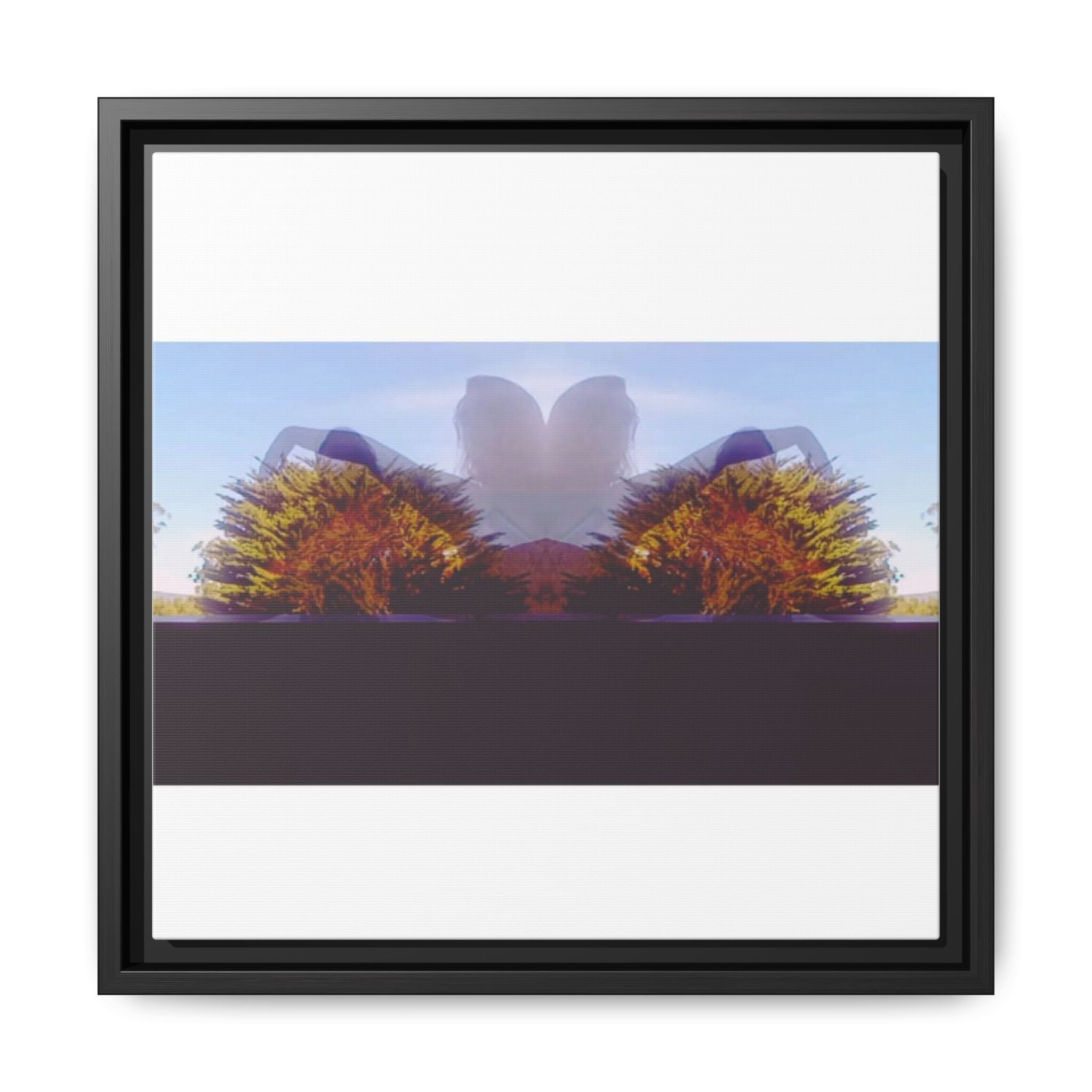 SURREALIST SUN DANCE 6 Framed Matte Canvas — Abstract Double-Exposure Landscape Art