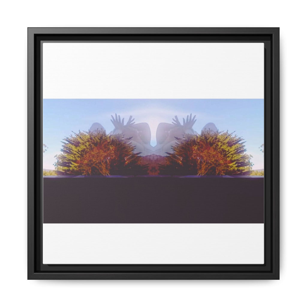 SURREALIST SUN DANCE 5 Framed Matte Canvas Print — Symmetrical Sunset Landscape