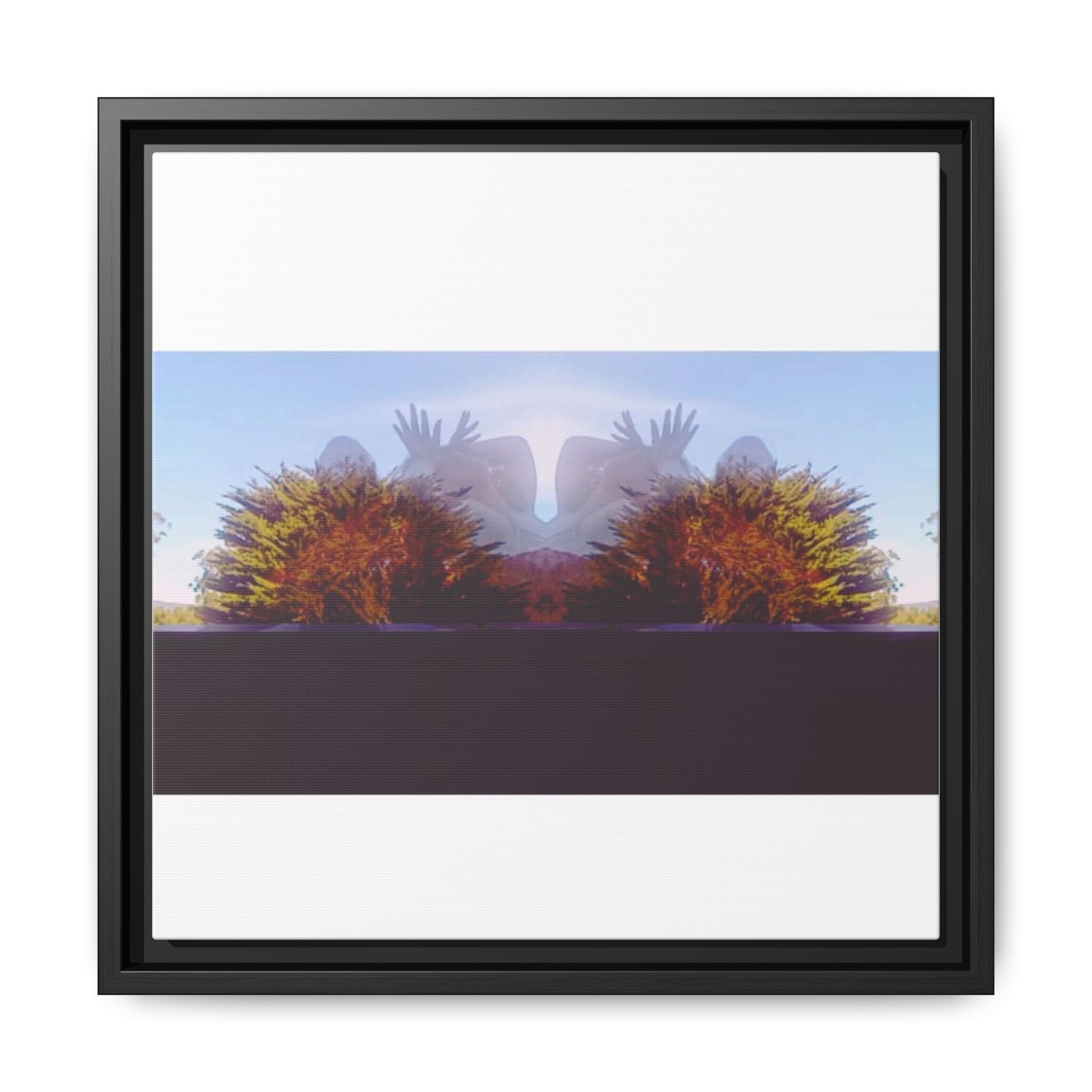 SURREALIST SUN DANCE 5 Framed Matte Canvas Print — Symmetrical Sunset Landscape