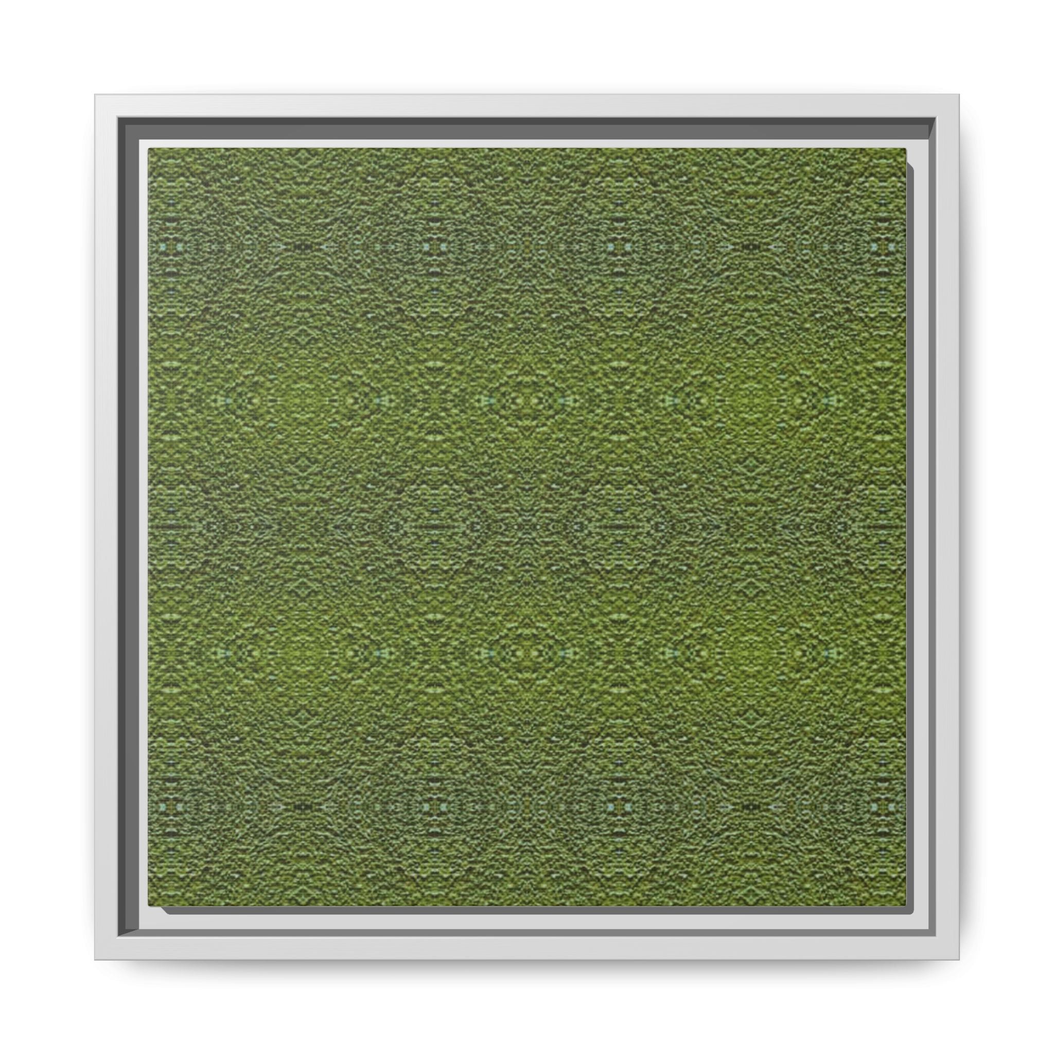 MOSS 2 Green Textured Pattern Framed Canvas Wall Art