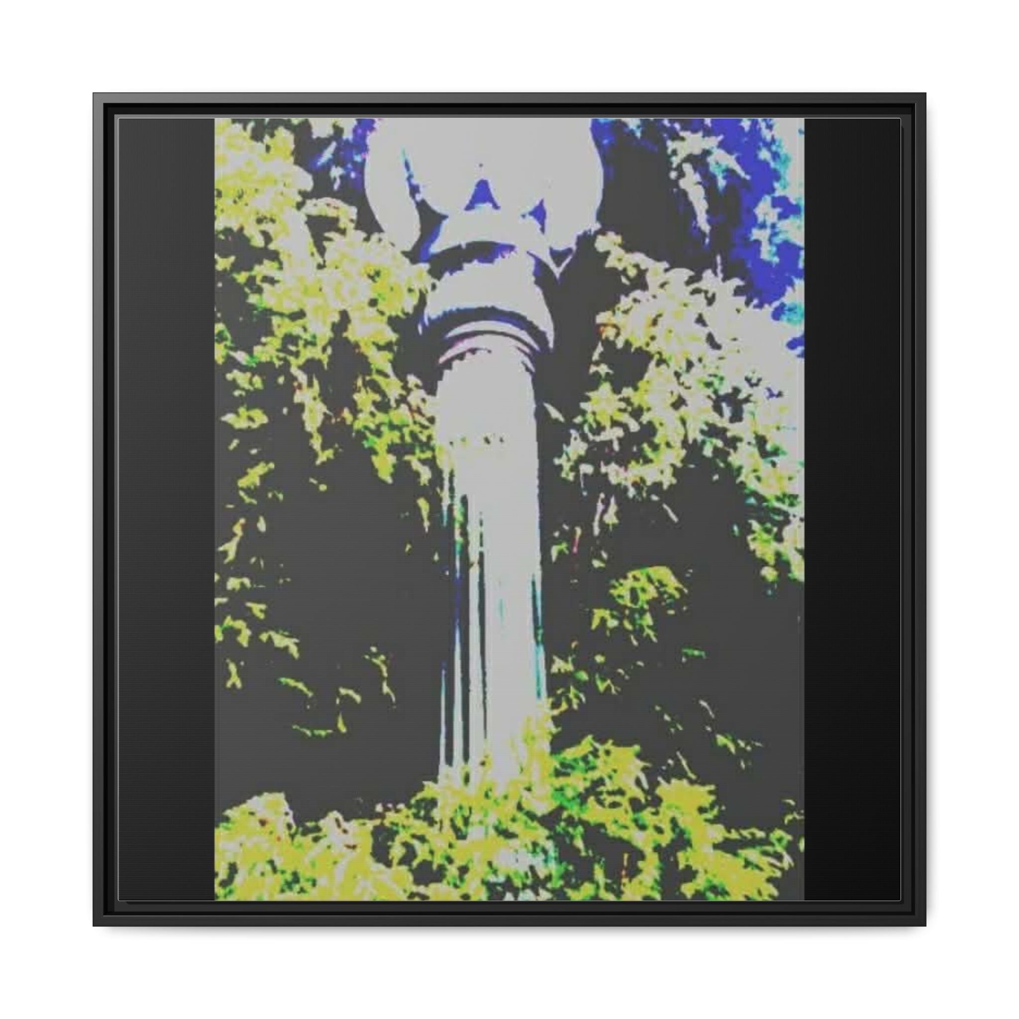 STREETLIGHT 2 Framed Matte Canvas — Vintage Park Lamp Post Art (Multi‑Color)