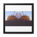 SURREALIST SUN DANCE 4 Framed Matte Canvas Wall Art — Symmetrical Sunset Landscape (Multi-Color)