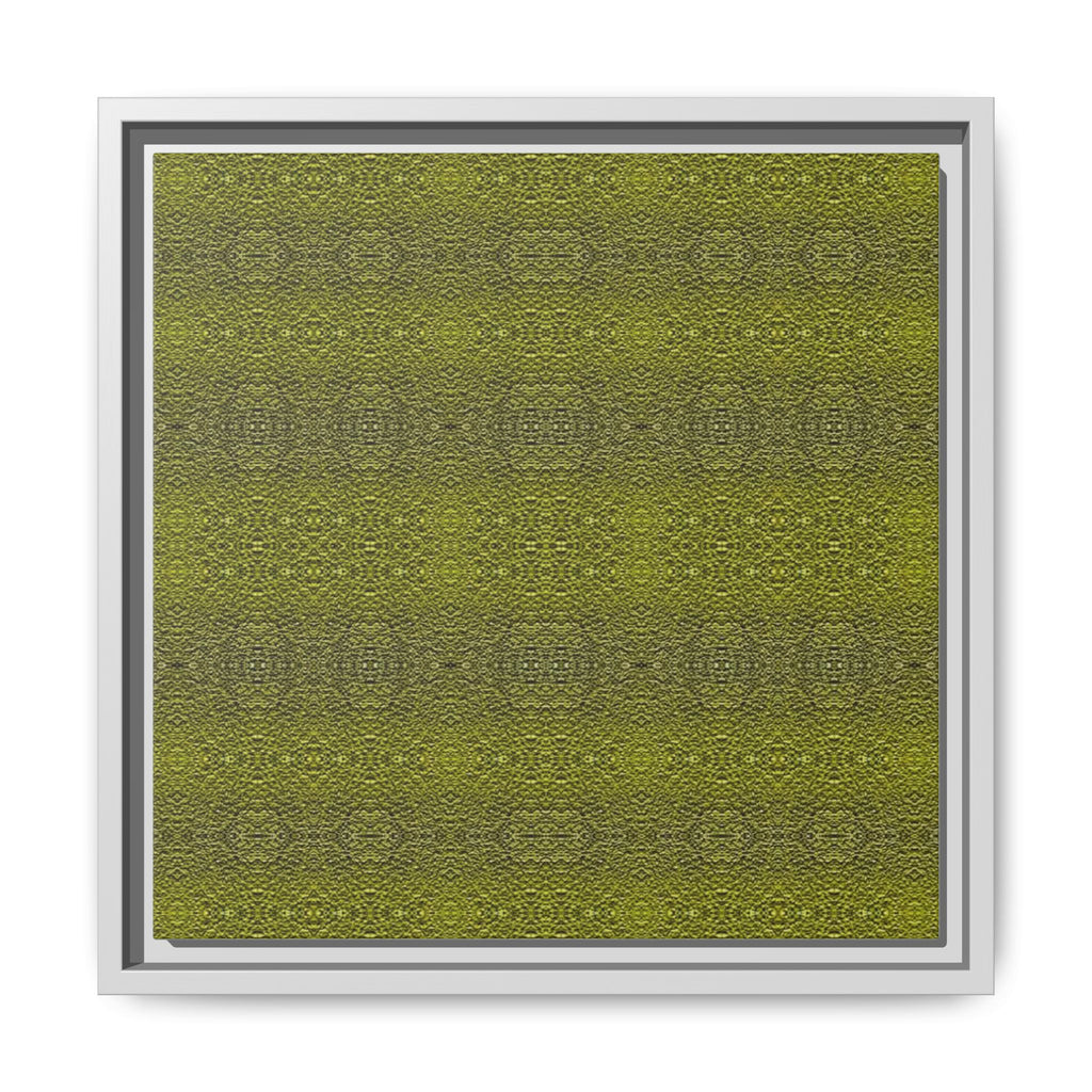 MOSS 1 Framed Matte Canvas Wall Art — Olive Green Geometric Pattern