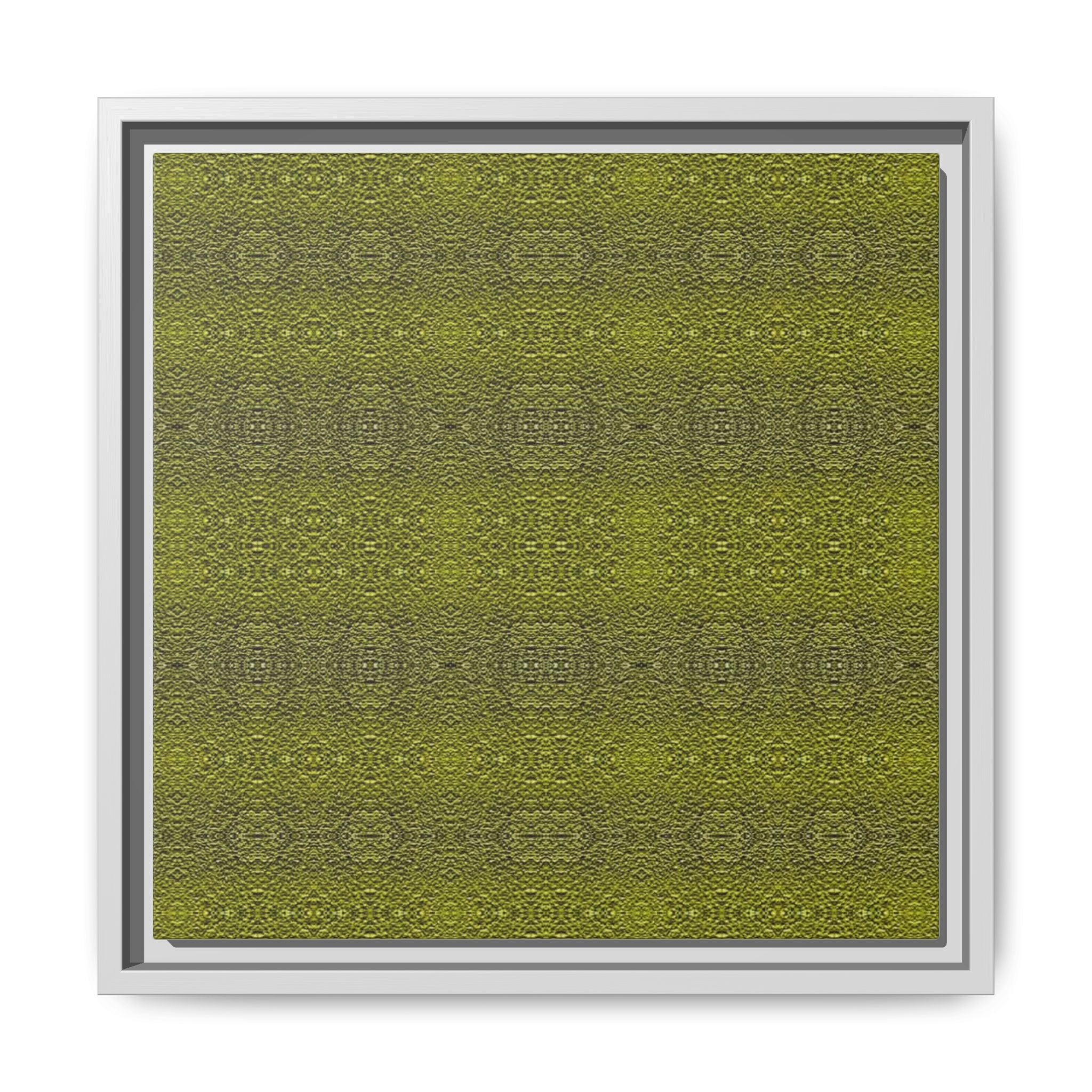 MOSS 1 Framed Matte Canvas Wall Art — Olive Green Geometric Pattern