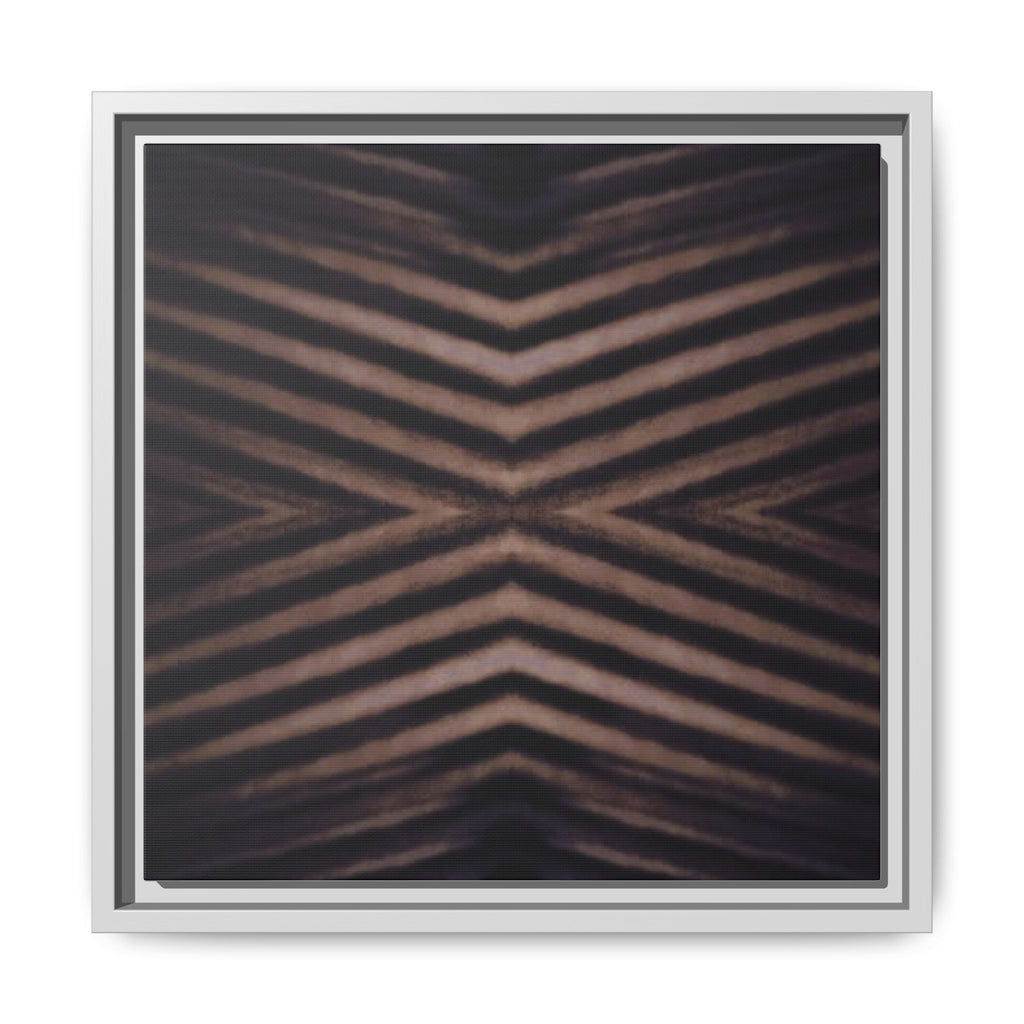 CORREGATED Framed Matte Canvas Wall Art — Abstract Geometric Chevron in Warm Neutrals
