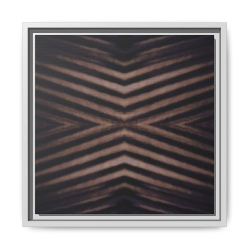 CORREGATED Framed Matte Canvas Wall Art — Abstract Geometric Chevron in Warm Neutrals