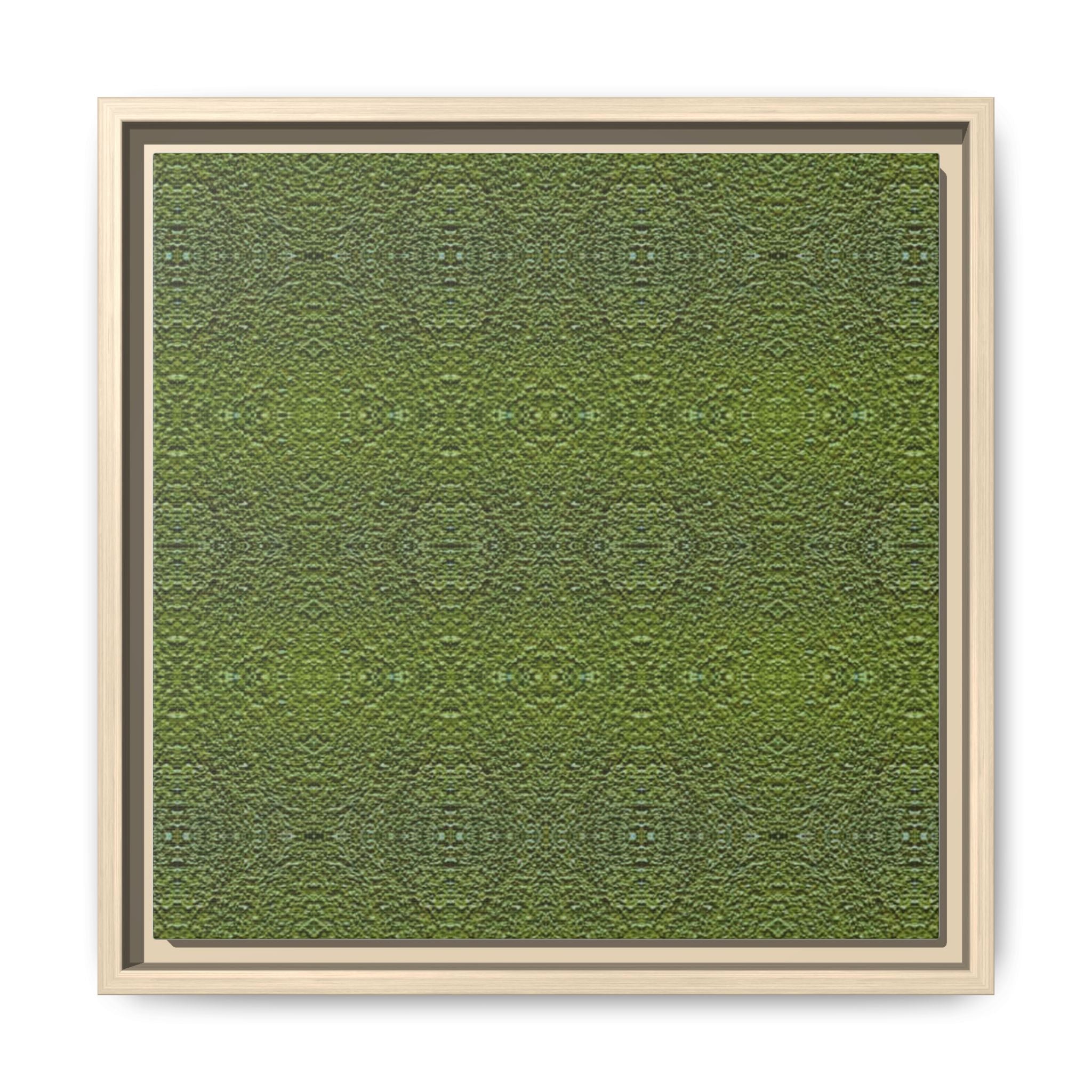 MOSS 2 Green Textured Pattern Framed Canvas Wall Art