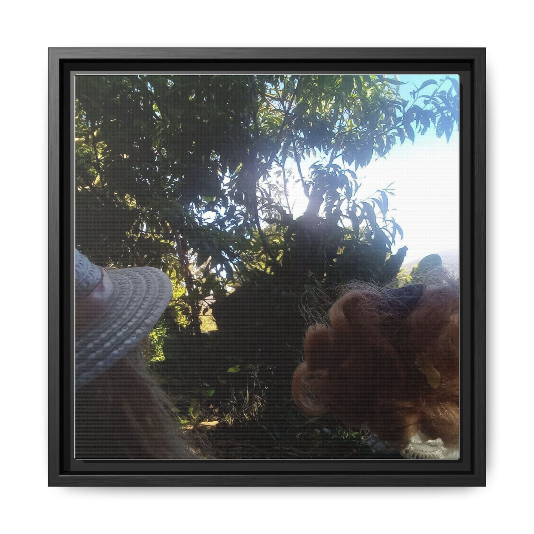 DOLLIES PICNIC Matte Framed Canvas Wall Art — Sunlit Garden Portrait