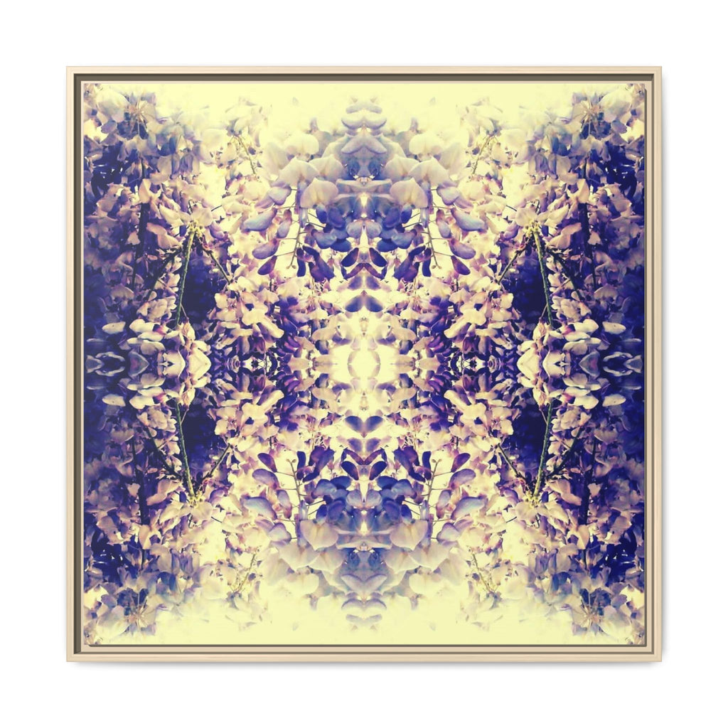 WYSTERIA WINE 1 Framed Matte Canvas Art – Golden Lavender Floral Kaleidoscope