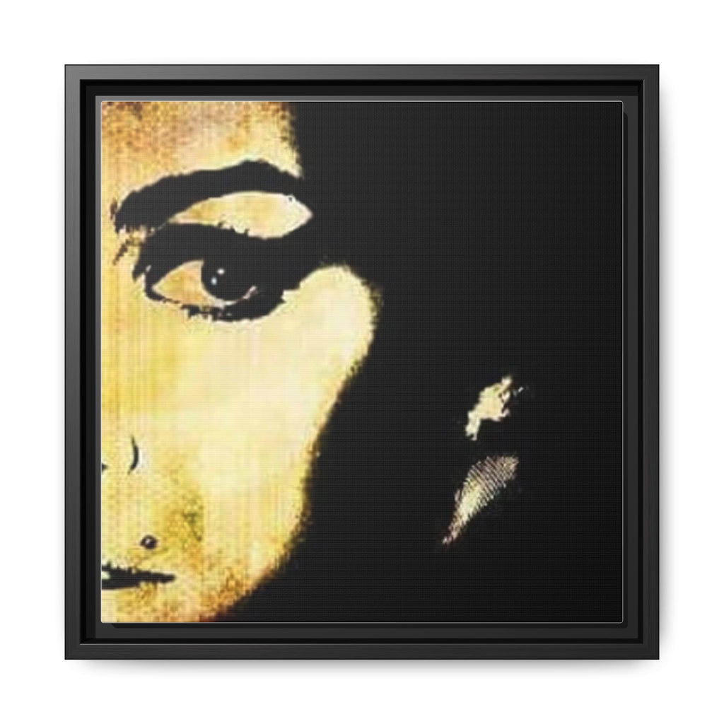 PIN UP Framed Matte Canvas Art - Retro Pop Portrait (Multi-Color)