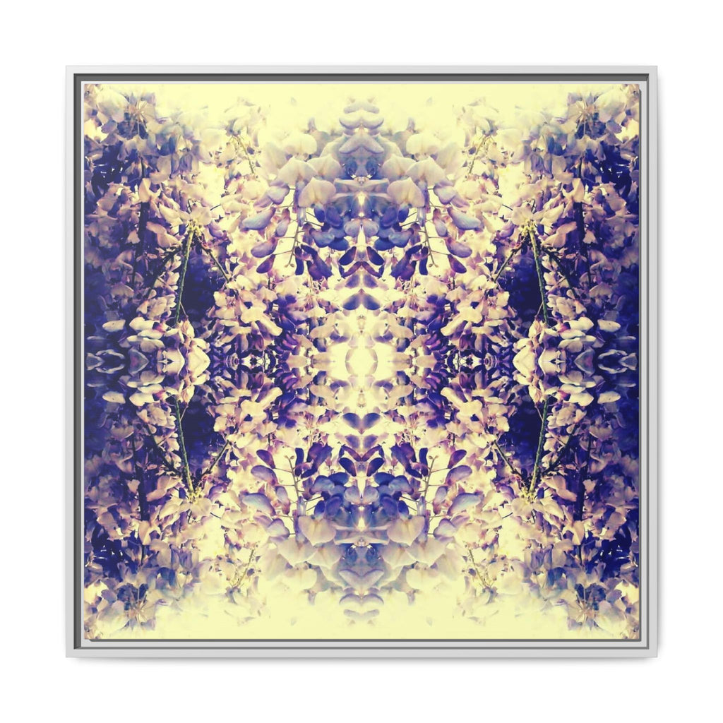 WYSTERIA WINE 1 Framed Matte Canvas Art – Golden Lavender Floral Kaleidoscope