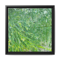 DROPLETS Framed Matte Canvas Print — Lush Greenery Nature Wall Art