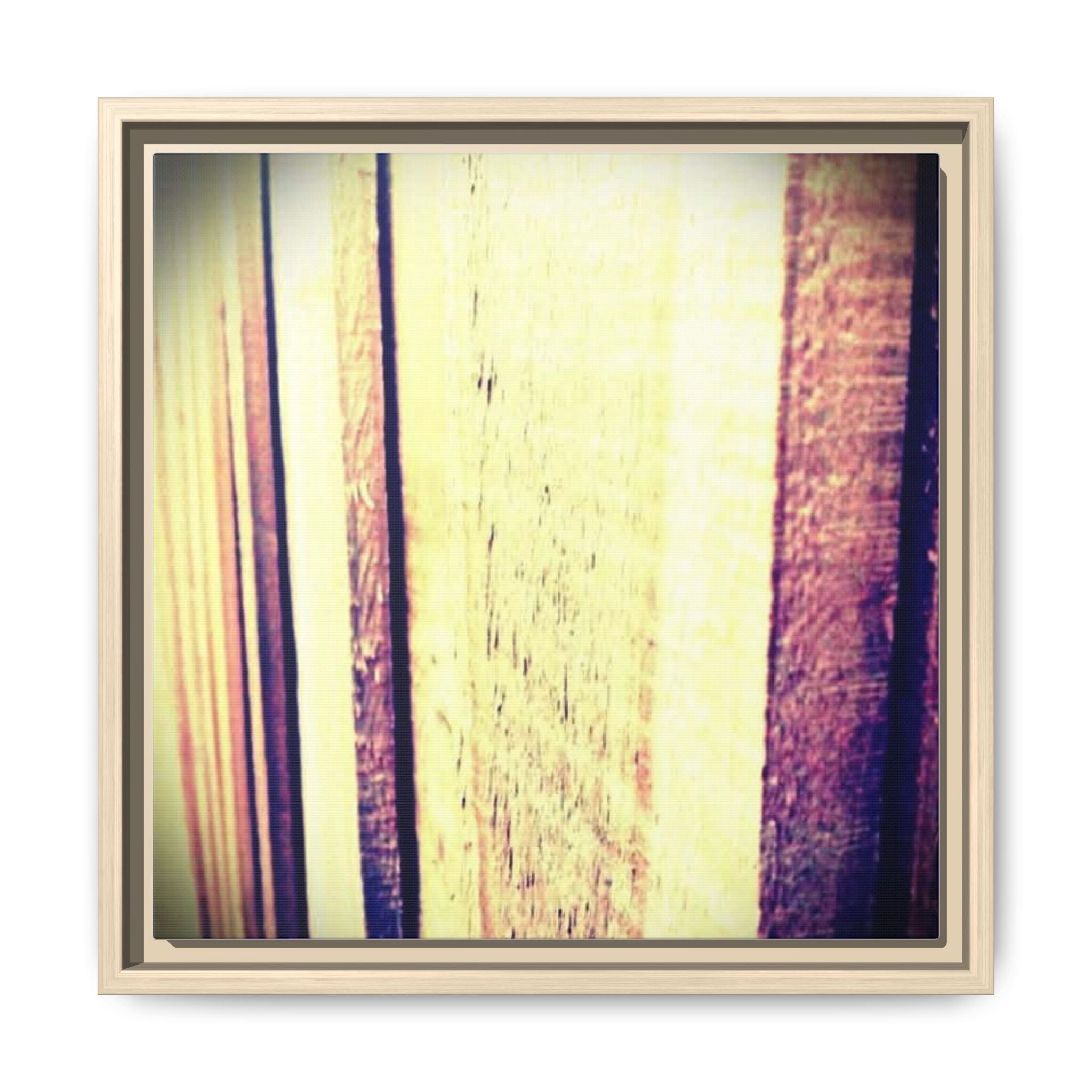 Framed Matte Canvas Wall Art — Vintage Wood Plank Abstract