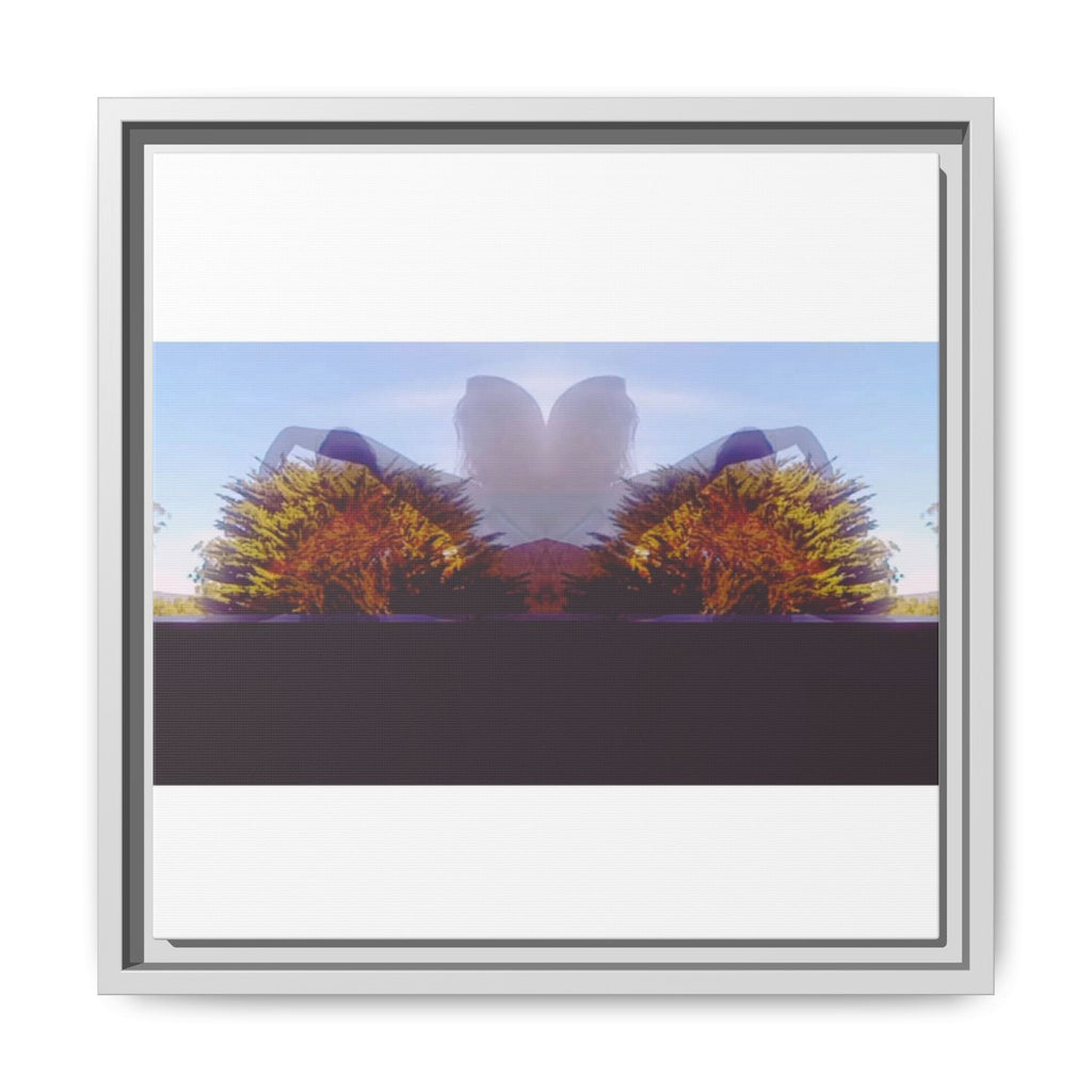 SURREALIST SUN DANCE 6 Framed Matte Canvas — Abstract Double-Exposure Landscape Art