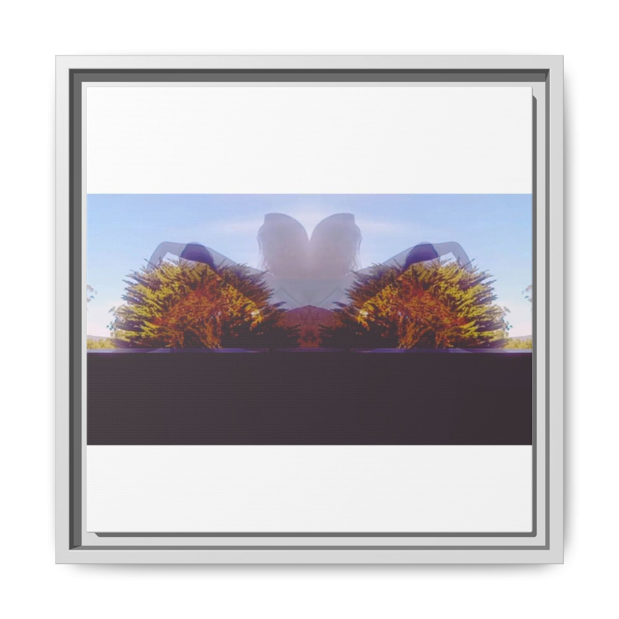 SURREALIST SUN DANCE 6 Framed Matte Canvas — Abstract Double-Exposure Landscape Art