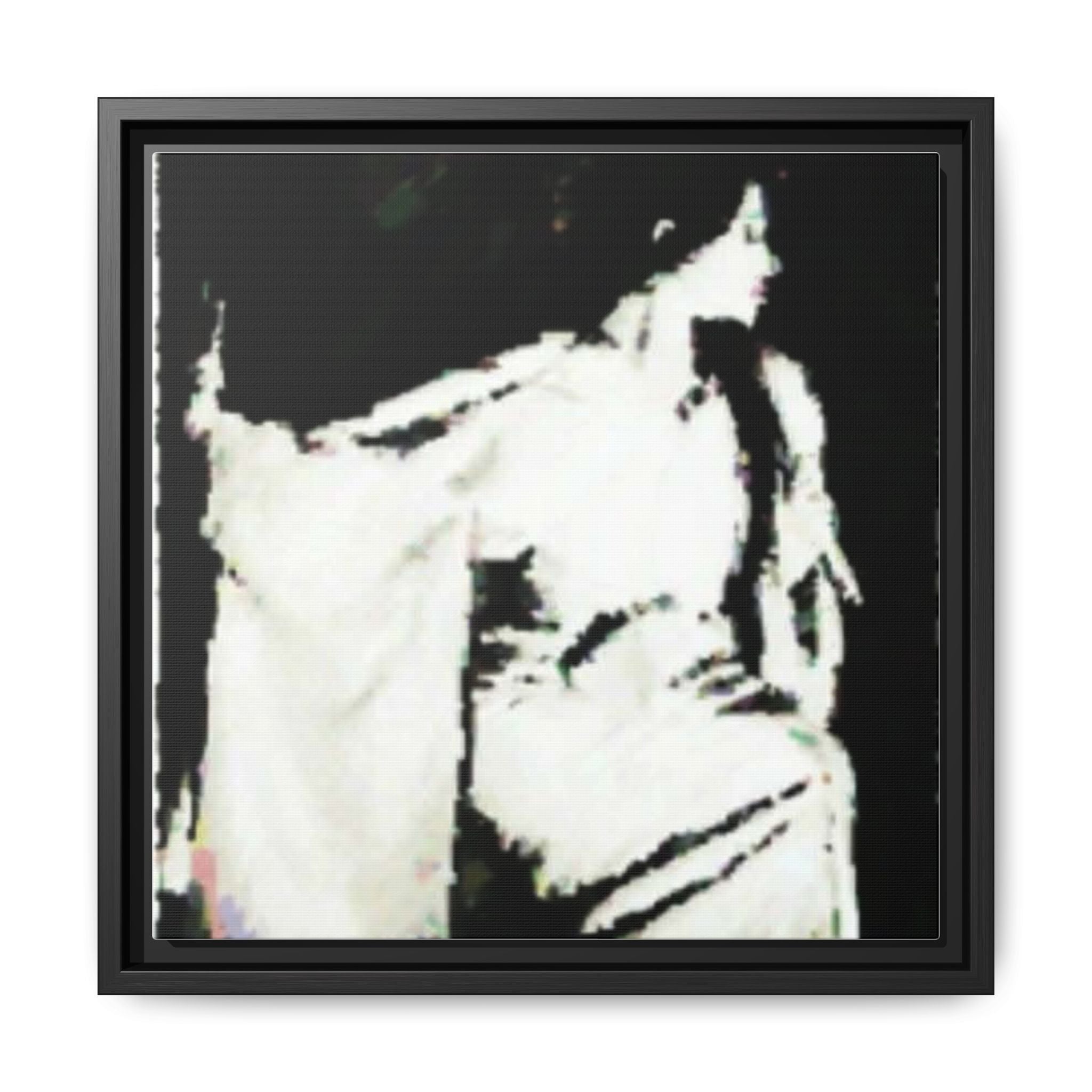 B/W PRINT PORTRAIT Framed Matte Canvas Print — High-Contrast Vintage Woman Silhouette Art