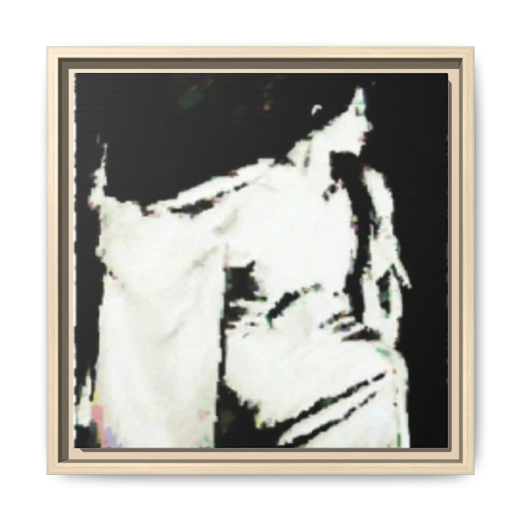 B/W PRINT PORTRAIT Framed Matte Canvas Print — High-Contrast Vintage Woman Silhouette Art
