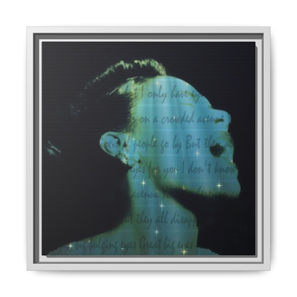 HOLIDAY Framed Matte Canvas Art — Moody Profile Portrait with Script Overlay