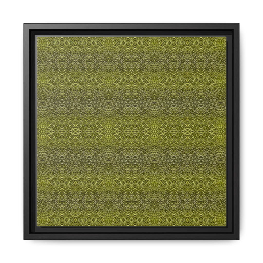 MOSS 1 Framed Matte Canvas Wall Art — Olive Green Geometric Pattern