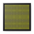 MOSS 1 Framed Matte Canvas Wall Art — Olive Green Geometric Pattern