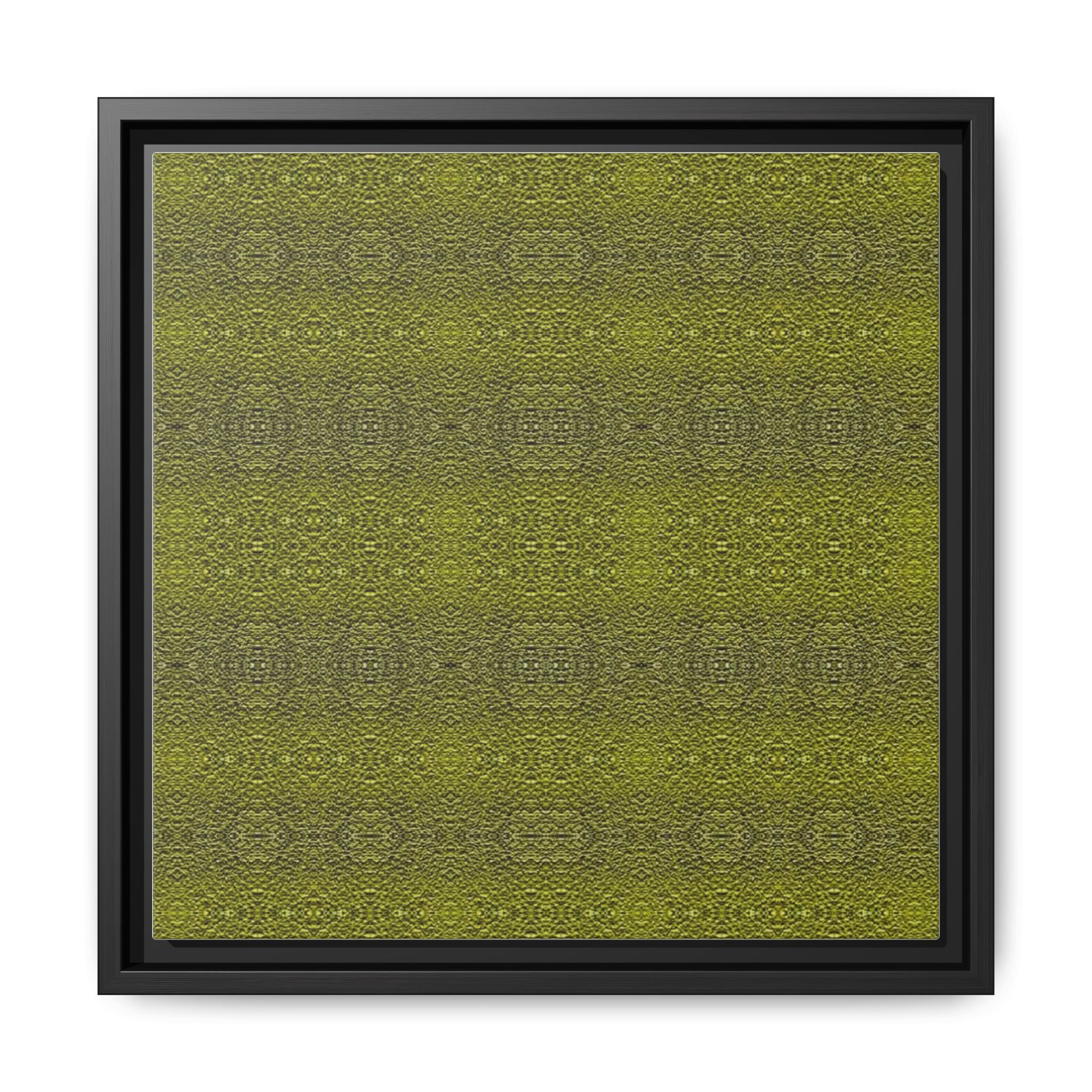 MOSS 1 Framed Matte Canvas Wall Art — Olive Green Geometric Pattern